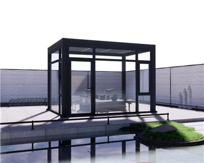 Pergola nhôm có động cơ bằng kính